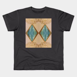 Mountain mandala fluid acrylic paint pour Kids T-Shirt